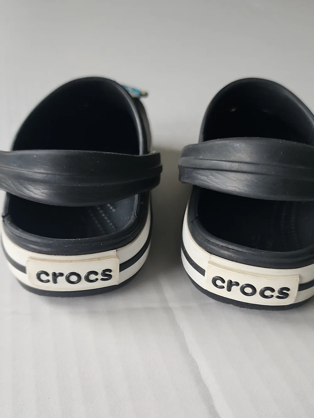 Crocs Kids Black Clog Shoes with Superhero Charms/Jibbitz